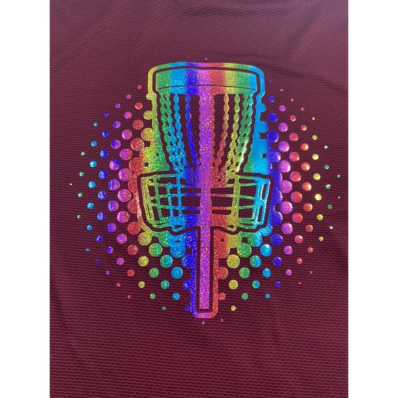 Disc Golf L/S Hooded Shirt L Holographic Logo Jersey Outdoor Active Discgolf - Picture 3 of 12